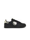 Versace Jeans Couture Jeans Couture Low-top Leather Sneakers With Logo In Black
