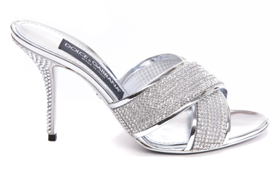 Dolce & Gabbana Crystal Pumps In Silver