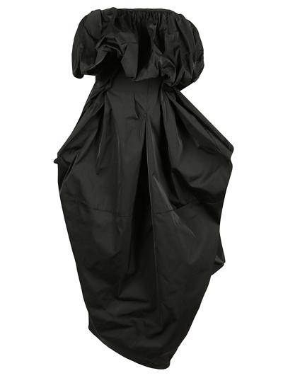 Sportmax Back Zip Off-shoulder Dress In Black