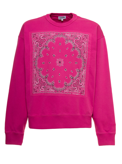 Kenzo Pink Cotton Sweatshirt With Bandana Graphic Print