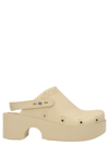 Xocoi Beige Recycled Rubber Clogs With Logo In Beige