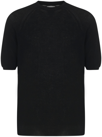 Laneus Loose-fit Crew-neck T-shirt In Black