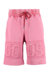 Gcds Cotton Bermuda Shorts In Coral