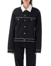 Youths In Balaclava Stud-embellished Denim Jacket In Black