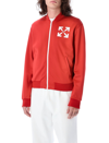 Off-white Single Arrow Slim Nylon Track Top In Red
