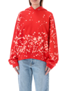 Liberal Youth Ministry Bleached Cotton-jersey Hooded Sweatshirt In Red
