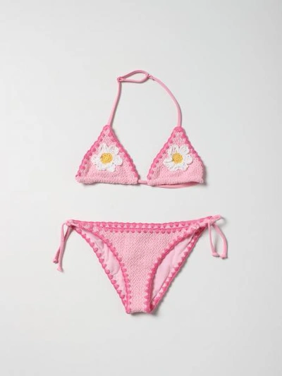 Mc2 Saint Barth Kids' Bikini With Logo In Pink