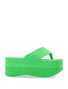 Msgm Green Rubber Platform Sandals In Green