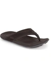 OLUKAI 'NUI' LEATHER FLIP FLOP,10239