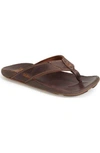 OLUKAI 'NUI' LEATHER FLIP FLOP,10239