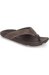 OLUKAI 'NUI' LEATHER FLIP FLOP,10239