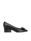 Ferragamo Bow-embellished Leather Point-toe Pumps In Black