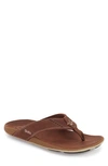 OLUKAI 'NUI' LEATHER FLIP FLOP,10239