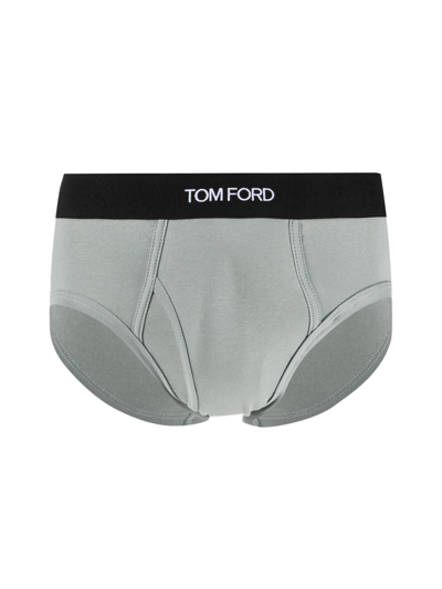 Tom Ford Cotton Brief In Grey
