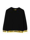 OFF-WHITE BLACK SWEATSHIRT WITH YELLOW PRINT