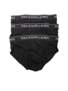 Polo Ralph Lauren Logo Band Three-pack Briefs In Black