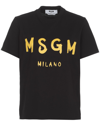 Msgm Logo-print Cotton T-shirt In Black