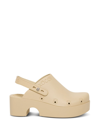 XOCOI BEIGE RECYCLED RUBBER CLOGS WITH LOGO
