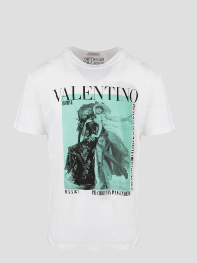 Valentino White Printed Crewneck T-shirt