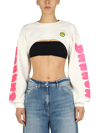 Barrow Cropped Sweatshirt In Off White