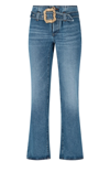 Cormio High Waisted Flared Fit Jeans With Buckle In Blu