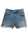 ICON DENIM WOMANS SAM DENIM SHORTS WITH RIPPED DETAILS