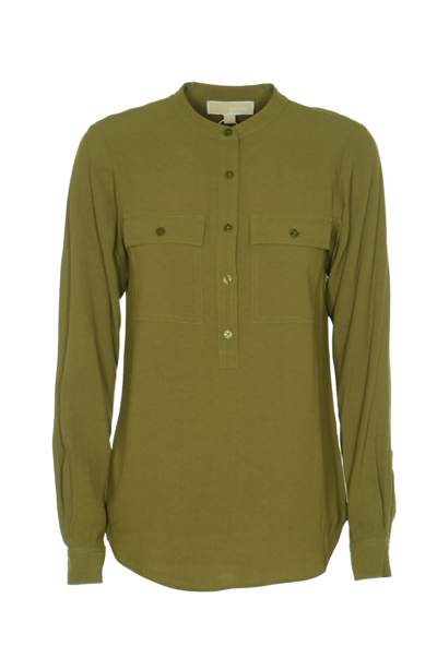 Michael Michael Kors Long Sleeve Top In Green