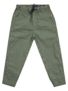 Il Gufo Drawstring Striped Trousers In Green