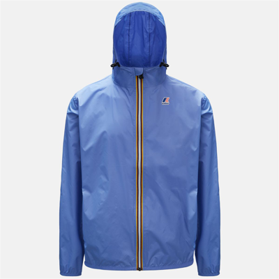 K-way Teen Logo-print Hooded Windbreaker In Blue Smoked