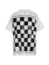 Mm6 Maison Margiela Checkerboard Print T-shirt In White/black
