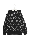 Marcelo Burlon County Of Milan All-over Logo-print Hoodie In White/black