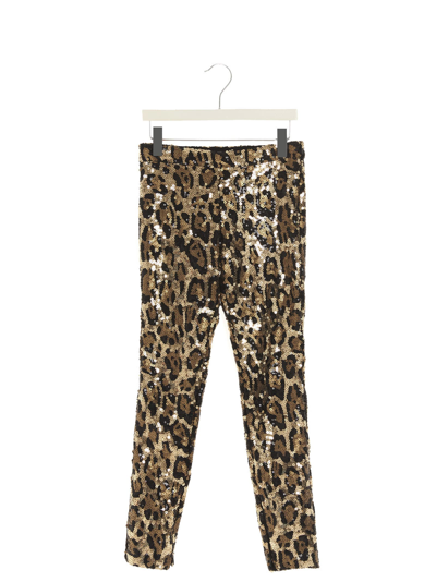 Dolce & Gabbana Girls Teen Leopard Sequin Leggings In Black