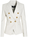 BALMAIN LOGO BUTTON LEATHER BLAZER JACKET