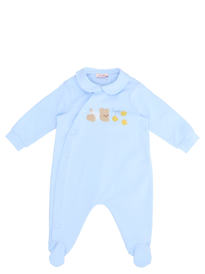 Il Gufo Babies' Embroidered Rompersuit In Light Blue