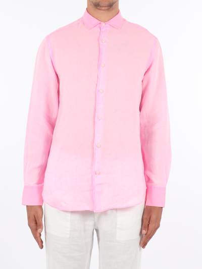 Mc2 Saint Barth Camicia Pamplona In Lino Rosa Pamplona00898b In Pink