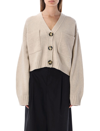 Proenza Schouler Eco Cashmere Blend Crop Cardigan In Oatmeal