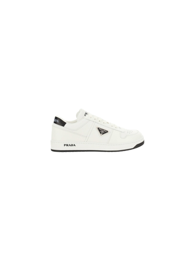 Prada White Leather Downtown Sneakers
