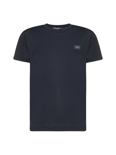 Dolce & Gabbana Branded T-shirt In Blu Scurissimo 1