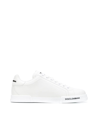 Dolce & Gabbana Portofino Sneakers In White Nappa