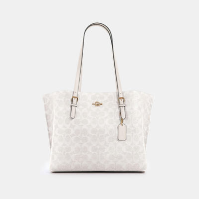 Coach Mollie Tote In Signature Canvas In White