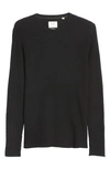 Billy Reid Mini Waffle Crewneck T-shirt In Black