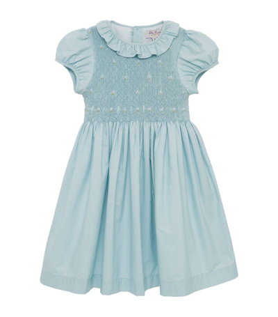 Trotters Smocked Willow Rose Dress (12-24 Months) In Blue