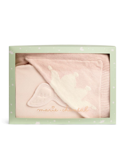 Marie-chantal Babies' Wing And Crown All-in-one Gift Set (0-6 Months) In Pink