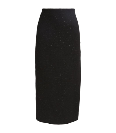 Alessandra Rich Virgin Wool-rich Midi Skirt In Black