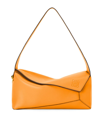 Loewe Puzzle Calfskin Hobo Bag In Orange