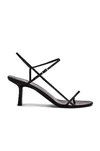 The Row Bare Mid-heel Leather Slingback Sandals In Black
