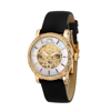 Porsamo Bleu Liza Automatic Silk Covered Leather Strap Watch, 38mm In Gold Tone / White