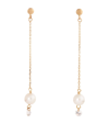 PERSÉE YELLOW GOLD, DIAMOND AND PEARL PERLEE EARRINGS