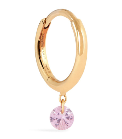 Persée Yellow Gold And Sapphire Single Earring In Pink