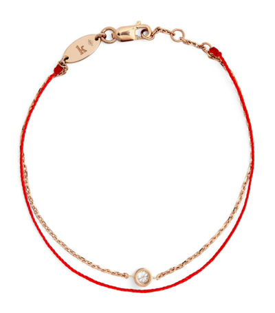 Redline Rose Gold And Diamond Pure Duo Bracelet In Red